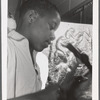 Harlem Community Art Center: student in metal craft class, 290 Lenox Avenue
