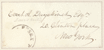 William Alexander Duer envelope addressed to E.A. Duyckinck