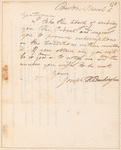 Joseph T. Buckingham letter to Whitiny Backus