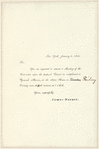 James Harper printed invitation bearing holograph correction