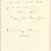 Henry Wadsworth Longfellow letter