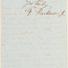 Francis Parkman, Jr. letter