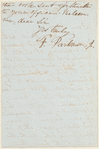 Francis Parkman, Jr. letter