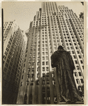 John Watts statue, From Trinity Churchyard looking toward One Wall Street