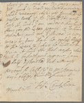 Letter from Susanna Centlivre to Rev. [Joshua] Barnes