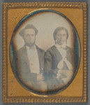 Hand colored portrait of unidentified couple