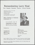 Flyer announcing memorial service for Larry Neal at the Henry Street Settlement