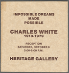 Pamphlet for "Charles White: Impossible Dreams Made Possible" exhibition at Heritage Gallery