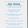 Leaflet for "Her Story: Margo Humphrey, lithographs and works on paper" exhibition at Hampton University Museum