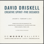 Booklet for "David Driskell: Creative Spirit, Five Decades" exhibition at DC Moore Gallery