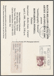 Postcard announcing "Autobiography: Sources" inteview with painter Howardena Pindell at Hatch-Billops Collection