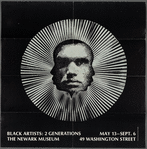 Poster announcing "Black Artists: 2 Generations" exhibition at The Newark Museum