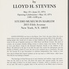 Leaflet announcing "Drawings by Lloyd H. Stevens" exhibition at The Studio Museum in Harlem