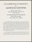 Leaflet announcing "Drawings by Lloyd H. Stevens" exhibition at The Studio Museum in Harlem