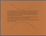 Leaflet for Elizabeth Catlett sculptural works featured in The Brockman Gallery Collection exhibition at California State University of Los Angeles