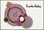 Postcard announcing "Xenobia Bailey: Paradise Under Reconstruction in the Aesthetic of Funk" at Rush Arts Gallery