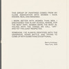 Leaflet announcing "Benny Andrews: Women I've Known Part II, Recent Paintings" exhibition at Lerner Heller Gallery