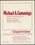 Leaflets announcing "Michael Cummings: Works on Paper and Cloth" exhibition at Cinque Gallery