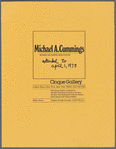 Leaflets announcing "Michael Cummings: Works on Paper and Cloth" exhibition at Cinque Gallery