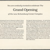 Flyer announcing the Grand Opening of the new Schomburg Center Complex and "African Presence in the Americas" event series