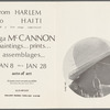 Leaflet announcing "From Harlem to Haiti and A Few Stops Inbetween" exhibition of works by Dindga McCannon at Acts of Art, Inc.