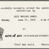 Pamphlet for "Lois Mailou Jones: In Retrospect" exhibition at Acts of Art, Inc.