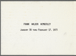 Pamphlet for Frank Wimberley exhibition presented by Acts of Art, Inc.