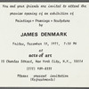 Card announcing James Denmark exhibition at Acts of Art, Inc.