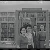 Staff members Genevieve Oswald, Miriam Gross, Leroy Fentress, and Jacqueline Maskey in the Dance Collection of the New York Public Library