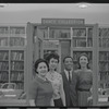 Staff members Genevieve Oswald, Miriam Gross, Leroy Fentress, and Jacqueline Maskey in the Dance Collection of the New York Public Library