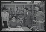Staff members Miriam Gross, Genevieve Oswald, Leroy Fentress, and Jacqueline Maskey in the Dance Collection of the New York Public Library