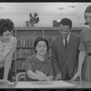 Staff members Miriam Gross, Genevieve Oswald, Leroy Fentress, and Jacqueline Maskey in the Dance Collection of the New York Public Library