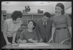 Staff members Miriam Gross, Genevieve Oswald, Leroy Fentress, and Jacqueline Maskey in the Dance Collection of the New York Public Library