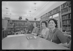 Staff members Leroy Fentress, Jacqueline Maskey, Miriam Gross, and Genevieve Oswald in the Dance Collection of the New York Public Library