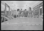 Staff members Miriam Gross, Genevieve Oswald, Leroy Fentress, and Jacqueline Maskey in the Dance Collection of the New York Public Library
