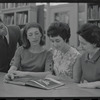 Staff members Miriam Gross, Genevieve Oswald, Leroy Fentress, and Jacqueline Maskey in the Dance Collection of the New York Public Library