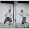 Key sheet with a Royal Ballet of Cambodia principal woman dancer wearing a mask on left image