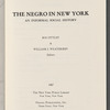 The Negro in New York