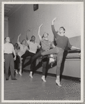 Pierre Vladimiroff conducting Men’s Class at the School of American Ballet (Roy Tobias, first at barre; Arthur Mitchell, third)
