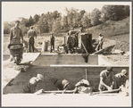 Construction work on modern sawmill by the Otsego Forest Products Coop. Cooperstown, New York