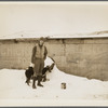 William Gurderman in front of barn on his submarginal farm. Jefferson County, New York