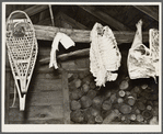 Meat in woodshed of Hugh Trumbull's farm. Oswego County, New York