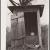 Unsanitary privy on sub-marginal farm. Burlington County, New Jersey