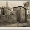 Toilets behind mill worker's houses. Millville, New Jersey