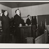 Prayer during revival meeting. Pentecostal church, Cambria, Illinois