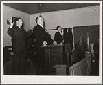 Prayer during revival meeting. Pentecostal church, Cambria, Illinois