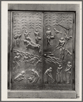 Doors at the Hightstown community building, New Jersey