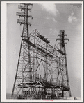 One of the substations supplying the enormous quantities of electric power needed in steel production. Clairton, Pennsylvania