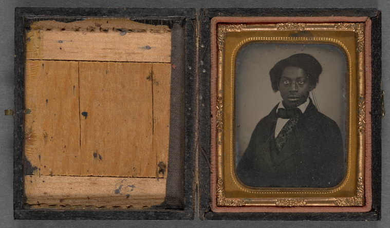 Digital representation of a ambrotype portrait of a Man Identified as Alford Henry of Whitemaic Street, Yellow Springs, Ohio