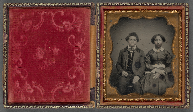 Digital representation of an Ambrotype portrait of Seated Couple